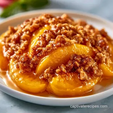 Peach Cobbler with Oats for 8 Servings Recipe Card