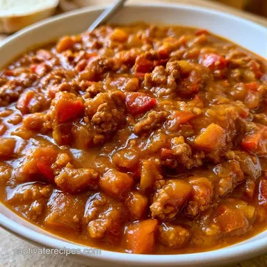 Pumpkin Chili with Ground Turkey Recipe Card