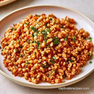 Bulgur Pilaf with Tomato Paste Recipe Card