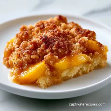 Peach Cobbler with Fresh Peaches Recipe Card