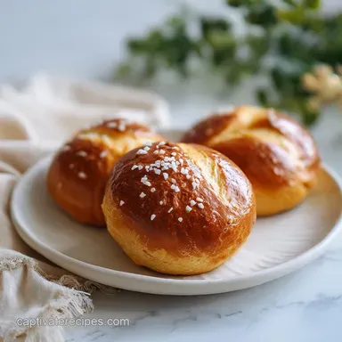 Homemade Pretzel Rolls with Chewy Crust for 10 Servings Recipe Card