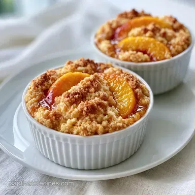 Individual Peach Cobbler Cups for 6 Recipe Card