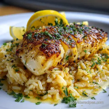 Lemon Butter Cod Rice for 4 Servings Recipe Card