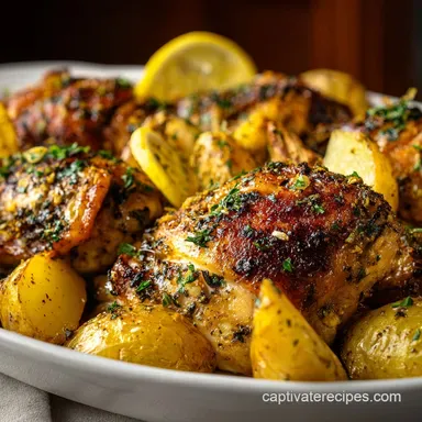 Lemon Herb Chicken and Potatoes: One-Pot Crispy Baked
