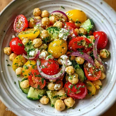 Easy Mediterranean Chickpea Salad Bowl for Meal Prep Recipe Card