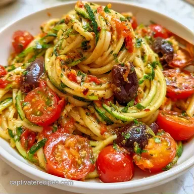 Mediterranean Zoodles for 4 Servings Recipe Card