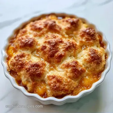 Peach Cobbler with Melted Butter Recipe Card