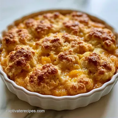 Peach Cobbler with Melted Butter