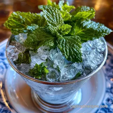 Mint Julep Mocktail with Ginger Ale Recipe Card