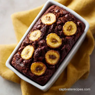 Chocolate Banana Bread Recipe for 10 Servings Recipe Card