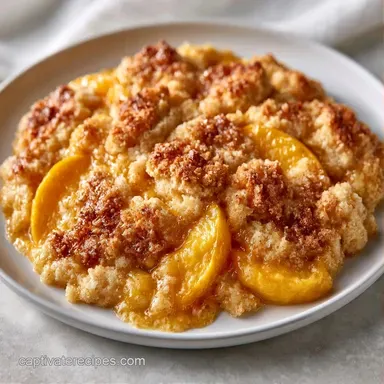 Golden Peach Cobbler for 8 Servings Recipe Card
