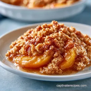 Peach Cobbler with Oat Topping Recipe Card