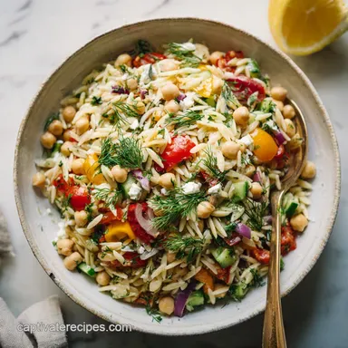 Orzo Salad with Chickpeas Cucumbers Lemon in 25 Minutes
