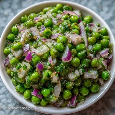 Red Onion Pea Salad for 12 Servings Recipe Card