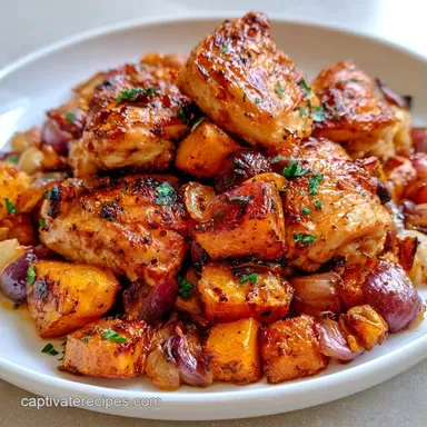 Roast Chicken Butternut Squash One-Pan Recipe Card