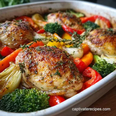 Roasted Chicken and Vegetables for 4 Servings Recipe Card