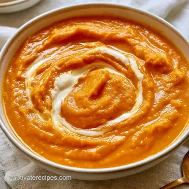 Roasted Sweet Potato Soup for 4 Servings Recipe Card