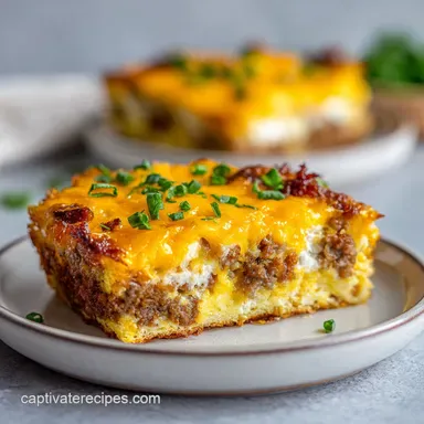Sausage Egg Cream Cheese Hash Brown Casserole for 10 Servings