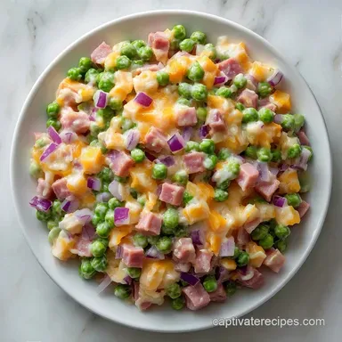 Simple Mayo Pea Salad for 10 Servings Recipe Card