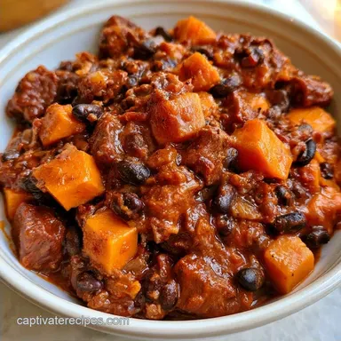 Slow Cooker Sweet Potato Chili with Beef
