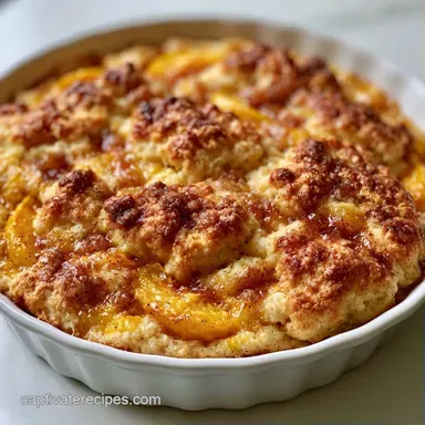 Peach Cobbler for 3 Servings Recipe Card