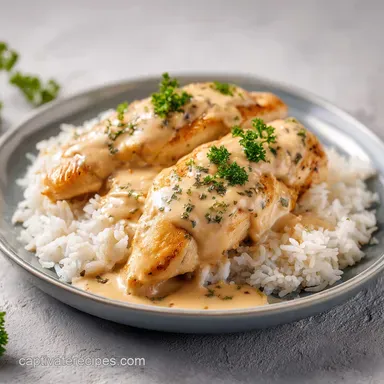 Smothered Chicken and Rice: One-Pot Recipe Card