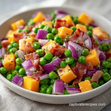 Sour Cream Pea Salad with Sharp Cheddar Recipe Card
