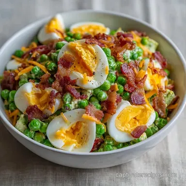 Southern Egg Pea Salad with Bacon Recipe Card