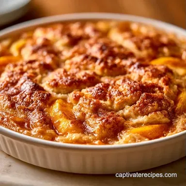 Peach Cobbler with Frozen Peaches Recipe Card