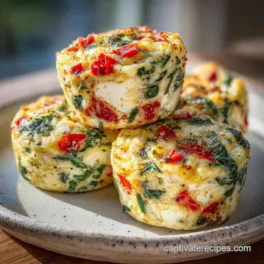 Spinach and Feta Egg Bites Recipe with Red Pepper in 40 Minutes