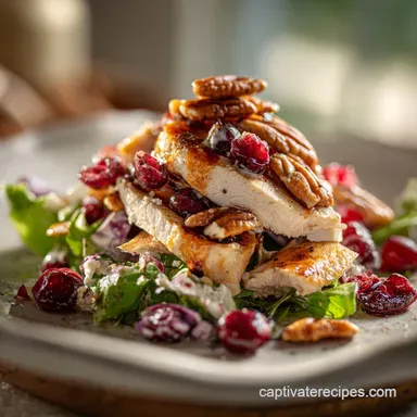 Sweet Savory Chicken Cranberry Salad Ready in 15 Minutes Recipe Card