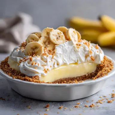 Vegan Banana Cream Pie with Silky Tofu Filling Recipe Card