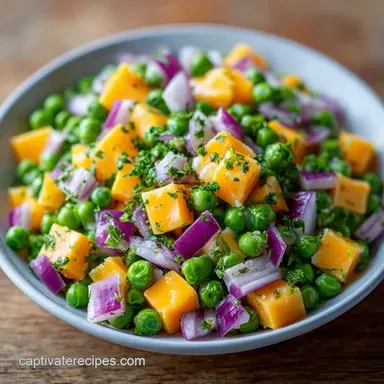 Vegetarian Pea Salad in 20 Minutes Recipe Card