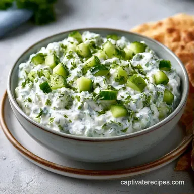 Yogurt Cucumber Dip for 4 Servings Recipe Card