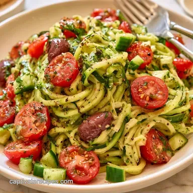 Zoodle Pasta Salad in 25 Minutes Recipe Card