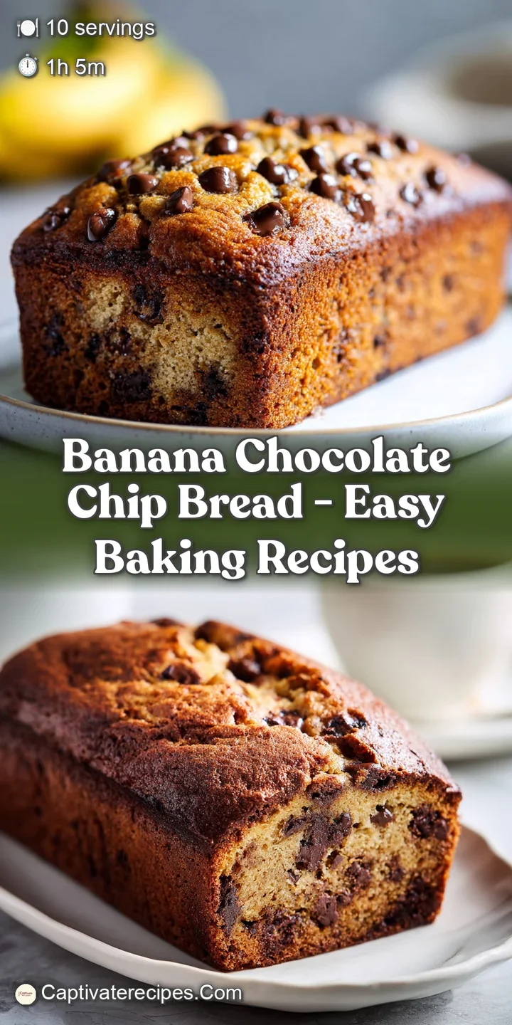 Close-up on moist banana bread with glistening, melted chocolate chips. Captures warm, freshly baked texture and tempting ...