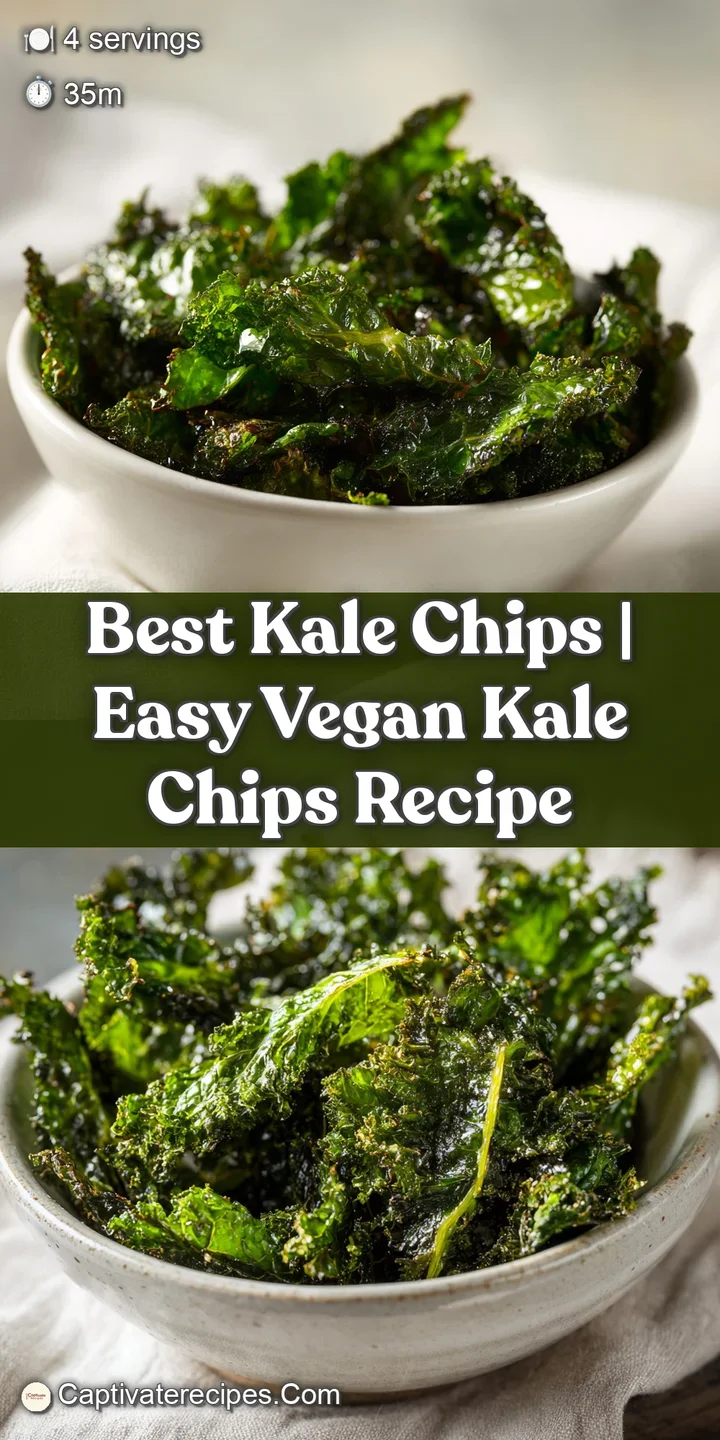 Close-up of brittle, sea-salt flecked kale chips, showcasing their delicate, airy texture and deep green hue.