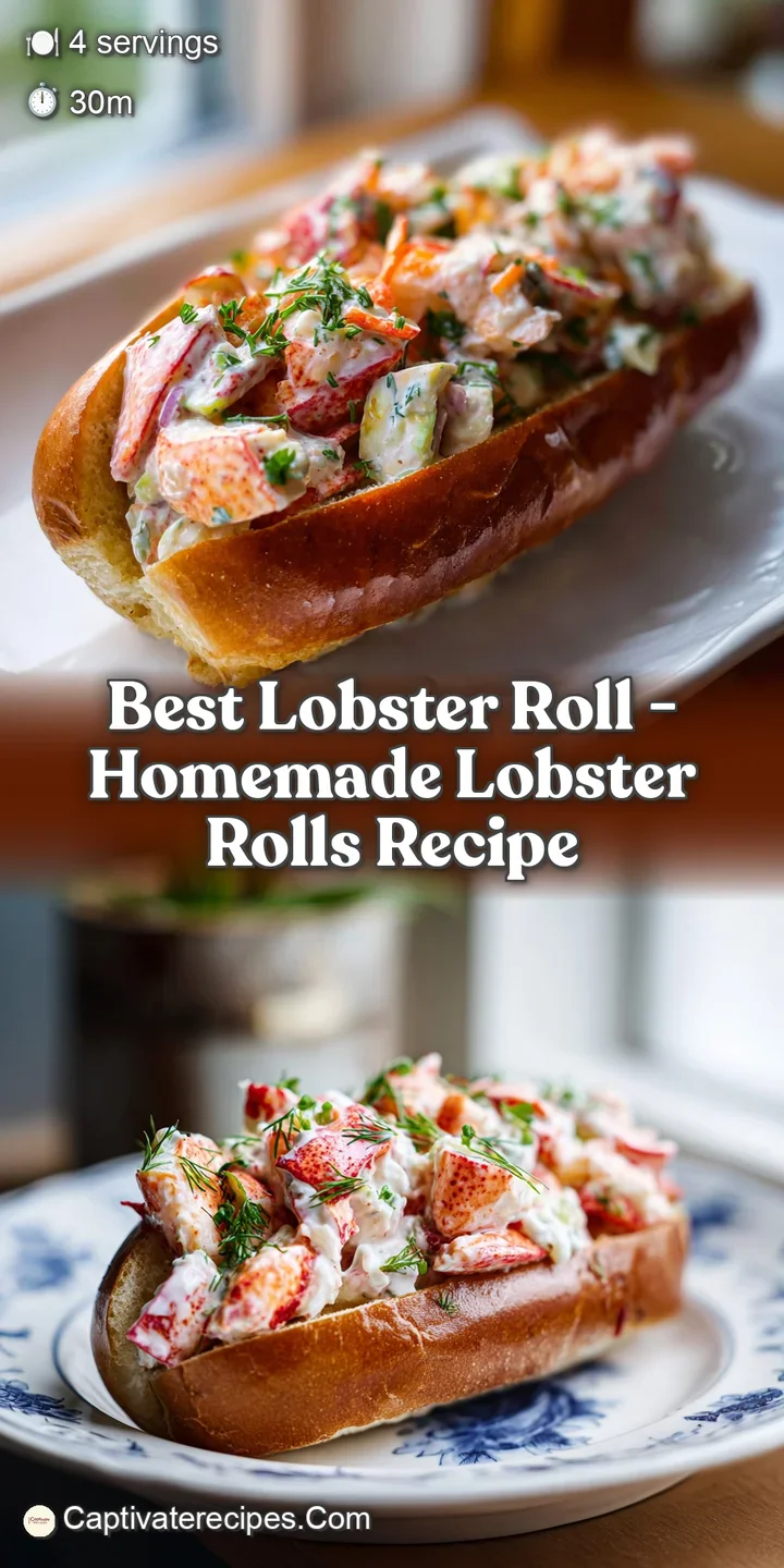 Close-up of a vibrant, dew-kissed lobster roll, revealing succulent red lobster meat and a soft, white bun.