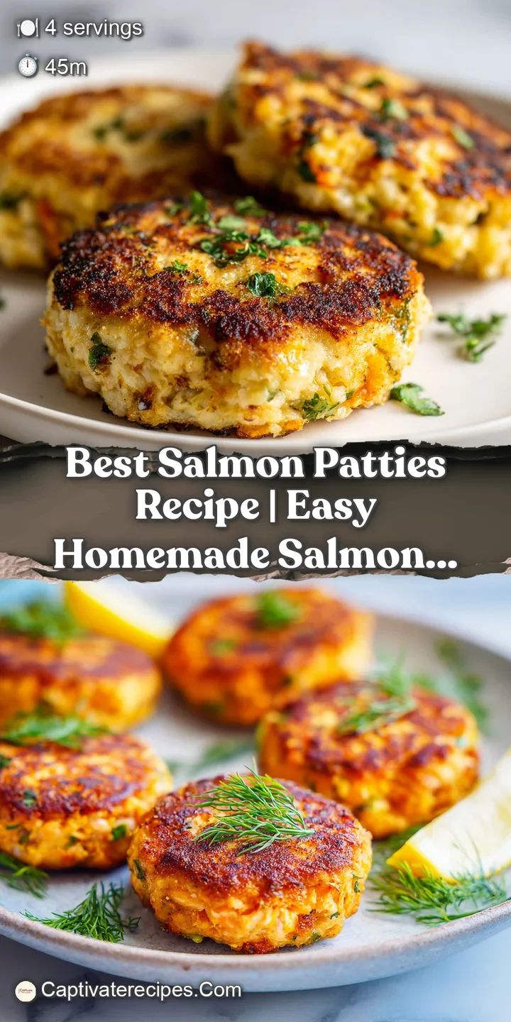 Close-up of a perfectly cooked salmon patty, revealing its tender, flaky texture and golden crust.