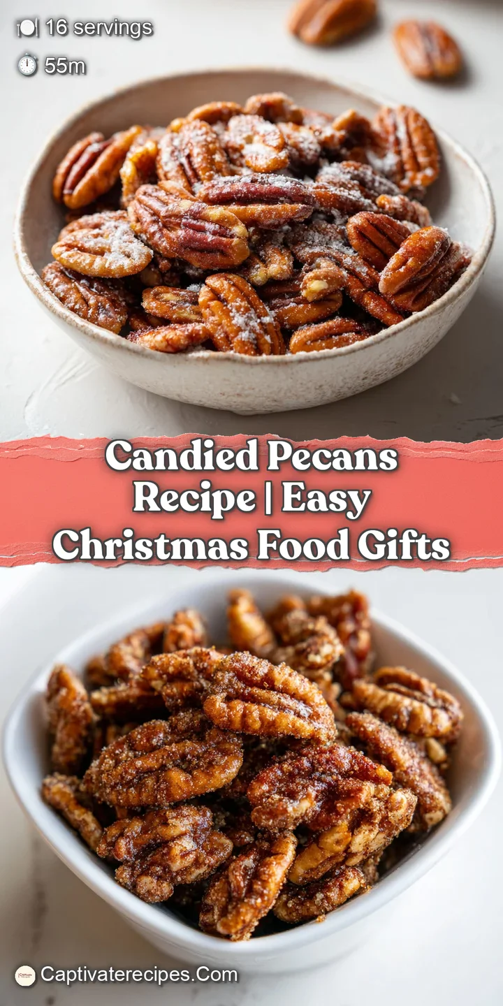 Close-up of a single candied pecan, its caramelized shell glistening under warm light.