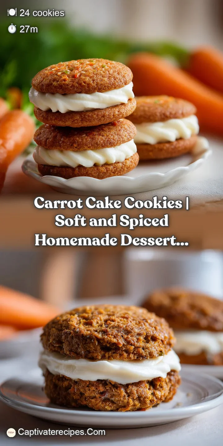 Close-up of a chewy carrot cake cookie, showing its tender crumb, warm spices, and a hint of creamy frosting.