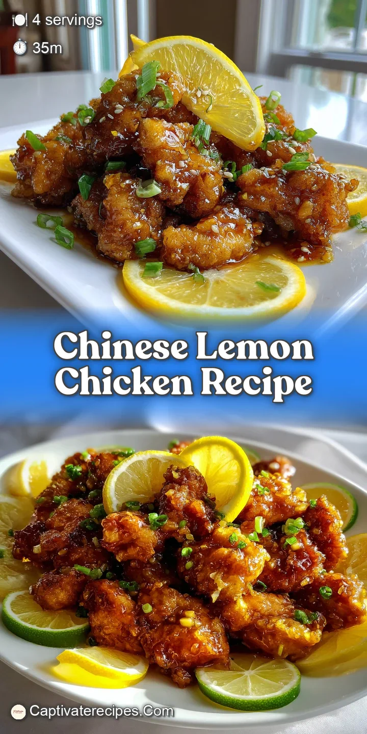 Close-up showcasing glistening, golden-brown lemon chicken in a vibrant citrus sauce, highlighting the crispy edges and fr...
