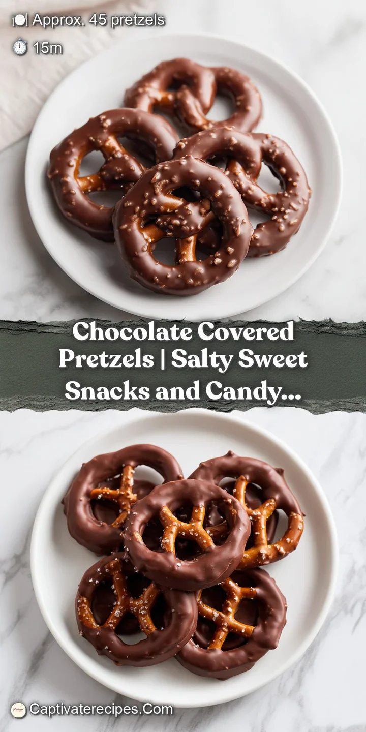 Close-up of a crunchy pretzel stick coated in glossy dark chocolate, with a tempting sheen.