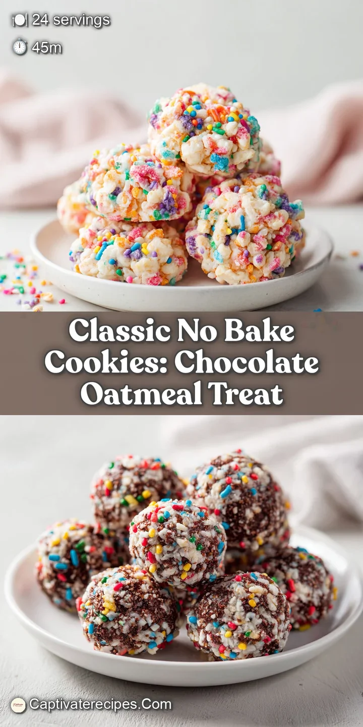 Close-up of a glistening no-bake cookie. Rich chocolate contrasts with flecks of oats, promising a chewy, peanut-buttery b...