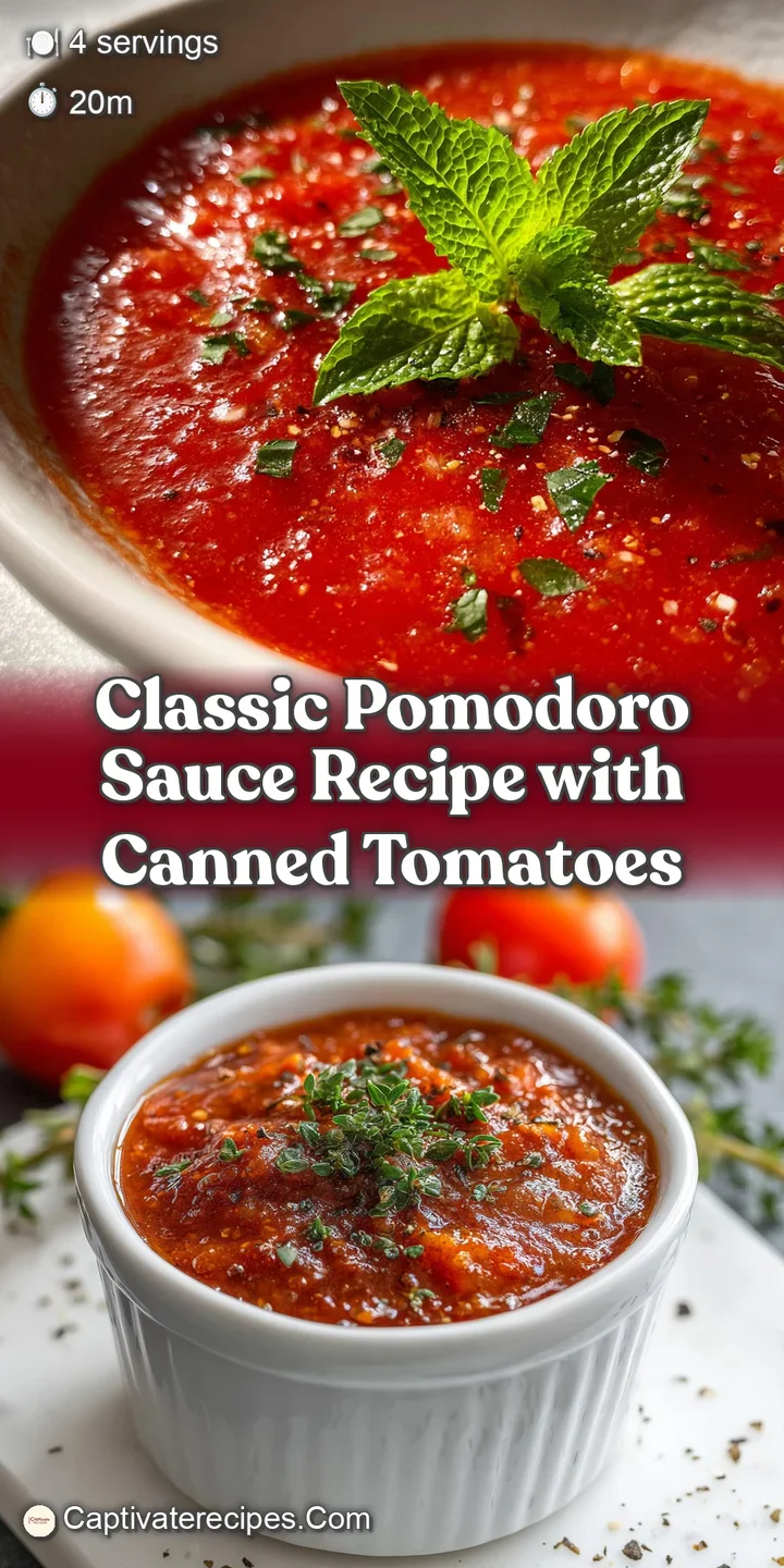 Close-up view of rich, chunky pomodoro sauce, flecked with herbs, clinging to perfectly cooked pasta, steaming slightly, l...