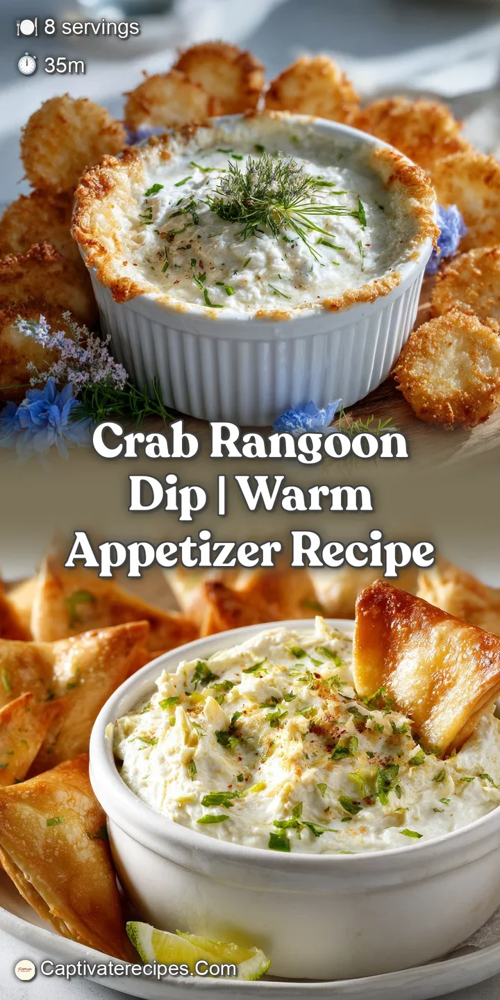 Close-up of bubbly, golden crab rangoon dip with crispy edges. Green onions add a pop of color to the creamy, cheesy goodn...