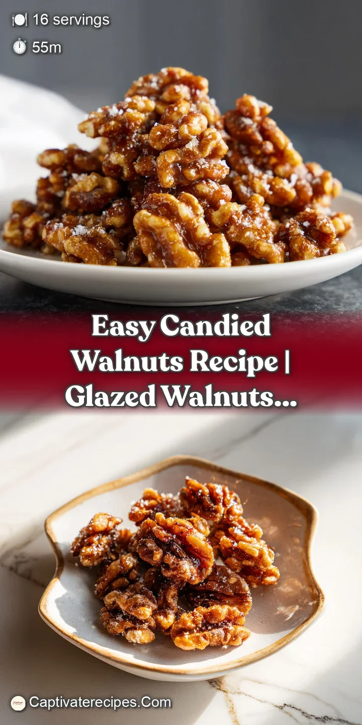 Close-up of a candied walnut, highlighting the crunchy sugar coating and deep brown color of the nut beneath the sweet glaze.