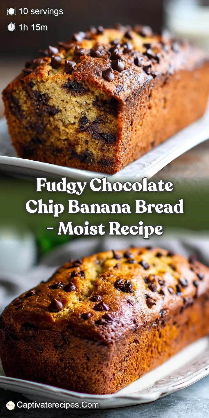 Close-up of banana bread with soft crumbs and melted chocolate. Warm and inviting with hints of browned butter.