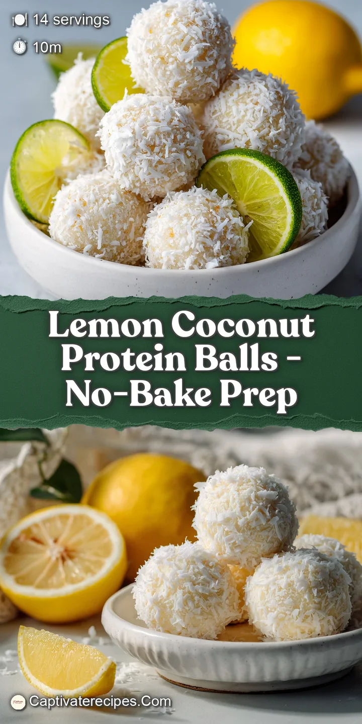 Close-up of a textured lemon coconut ball. Fluffy white coconut clings to the bright, moist yellow center. Irresistibly te...