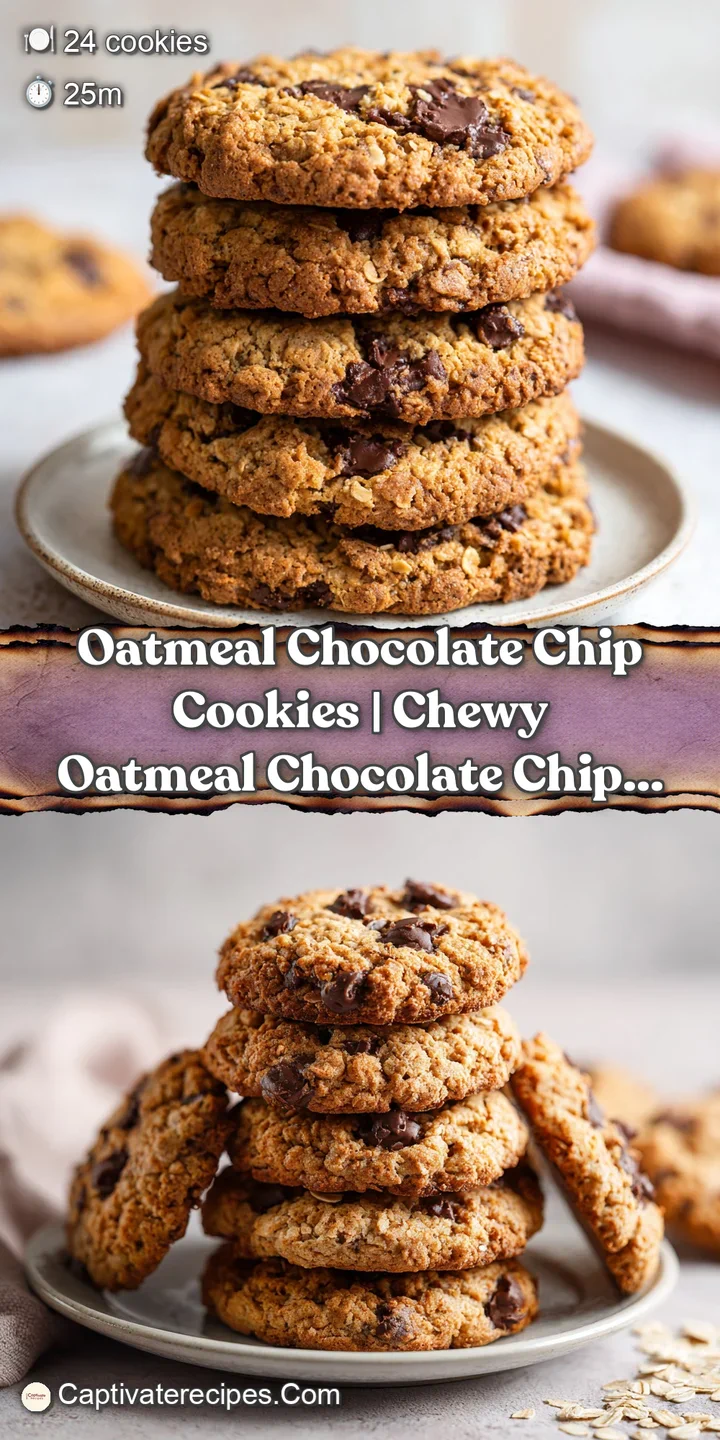 Close-up of a perfectly baked oatmeal cookie with gooey dark chocolate pools.